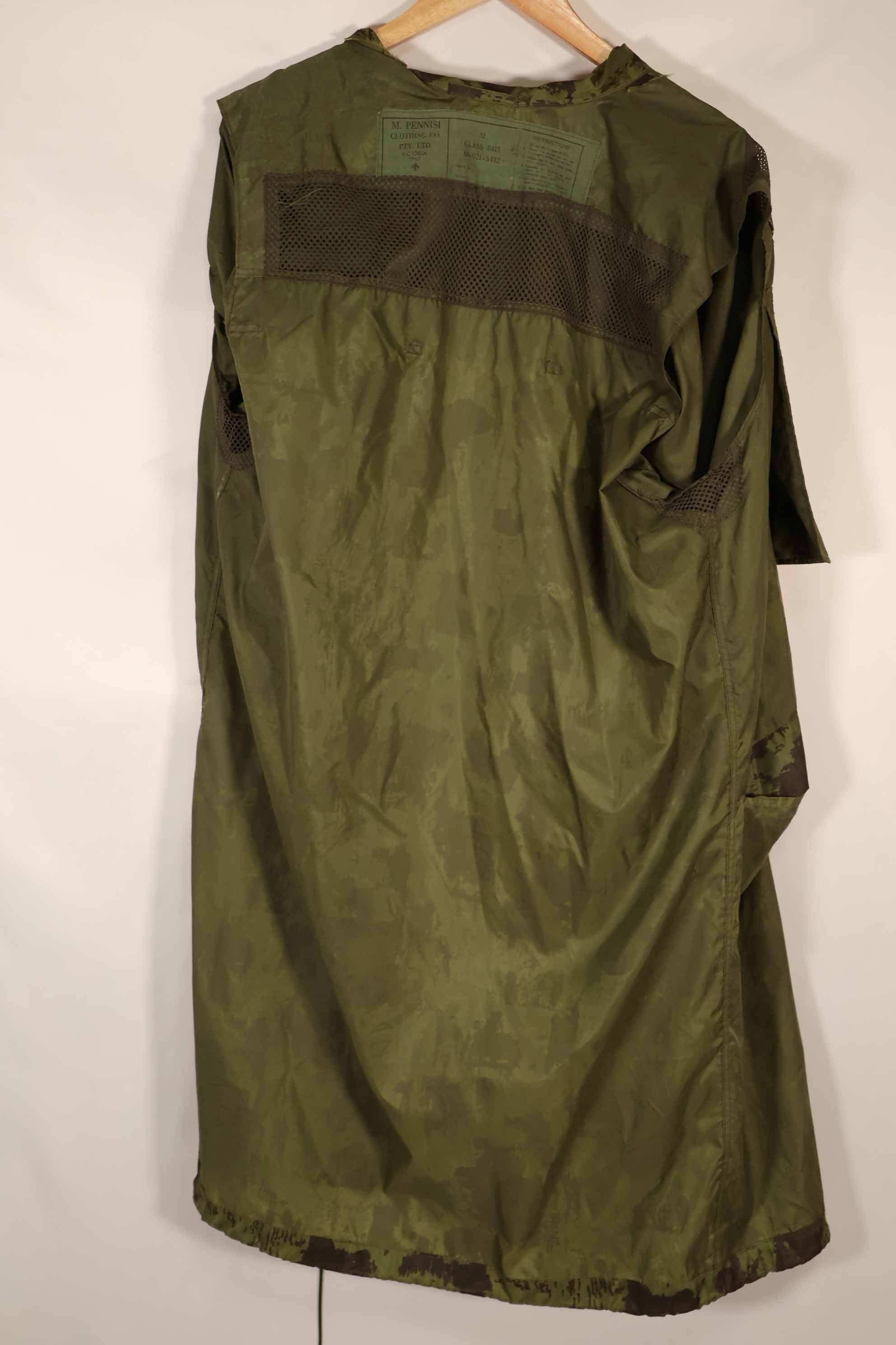 Real 1967 Australian Army camouflage raincoat, used D