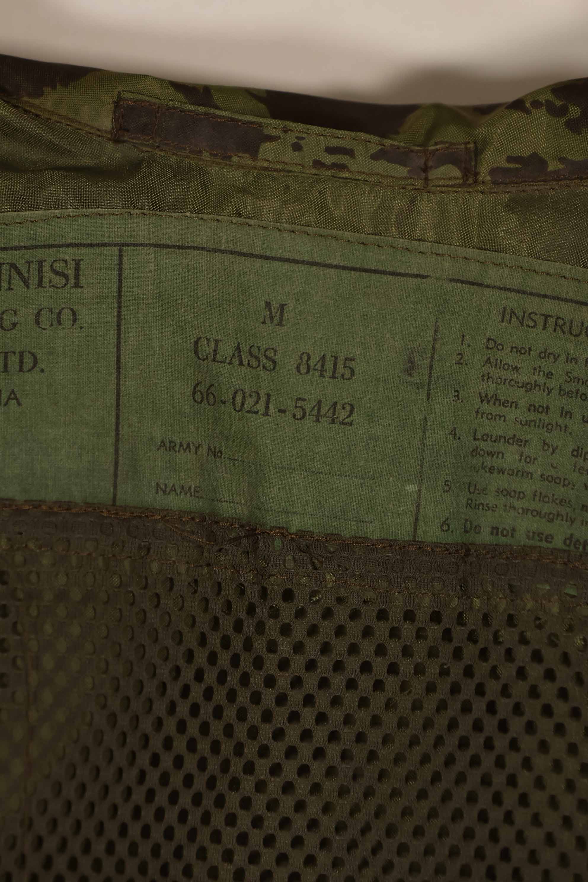 Real 1967 Australian Army camouflage raincoat, used D