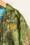 1969-70 Vietnam War ERDL Camouflage Poncho Tour Jacket Viet Jean QUINHON Used