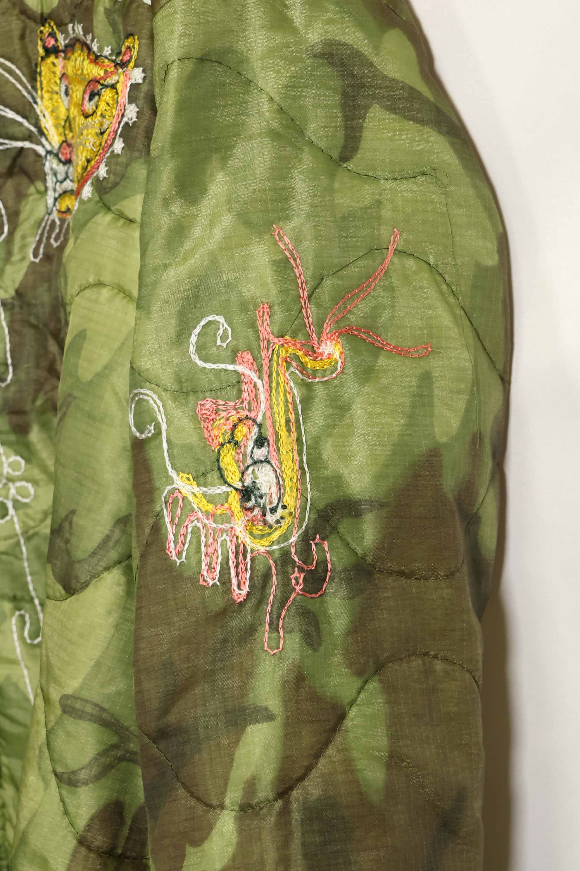 1969-70 Vietnam War ERDL Camouflage Poncho Tour Jacket Viet Jean QUINHON Used