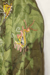 1969-70 Vietnam War ERDL Camouflage Poncho Tour Jacket Viet Jean QUINHON Used