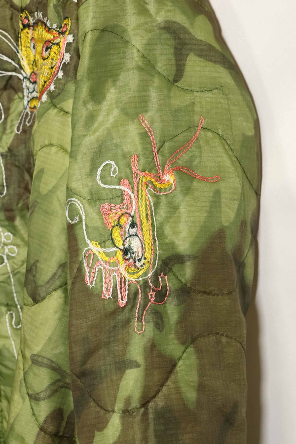 1969-70 Vietnam War ERDL Camouflage Poncho Tour Jacket Viet Jean QUINHON Used