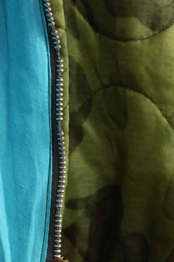 1969-70 Vietnam War ERDL Camouflage Poncho Tour Jacket Viet Jean QUINHON Used