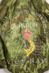 1969-70 Vietnam War ERDL Camouflage Poncho Tour Jacket Viet Jean QUINHON Used