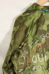 1969-70 Vietnam War ERDL Camouflage Poncho Tour Jacket Viet Jean QUINHON Used