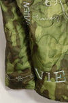 1969-70 Vietnam War ERDL Camouflage Poncho Tour Jacket Viet Jean QUINHON Used