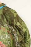 1969-70 Vietnam War ERDL Camouflage Poncho Tour Jacket Viet Jean QUINHON Used