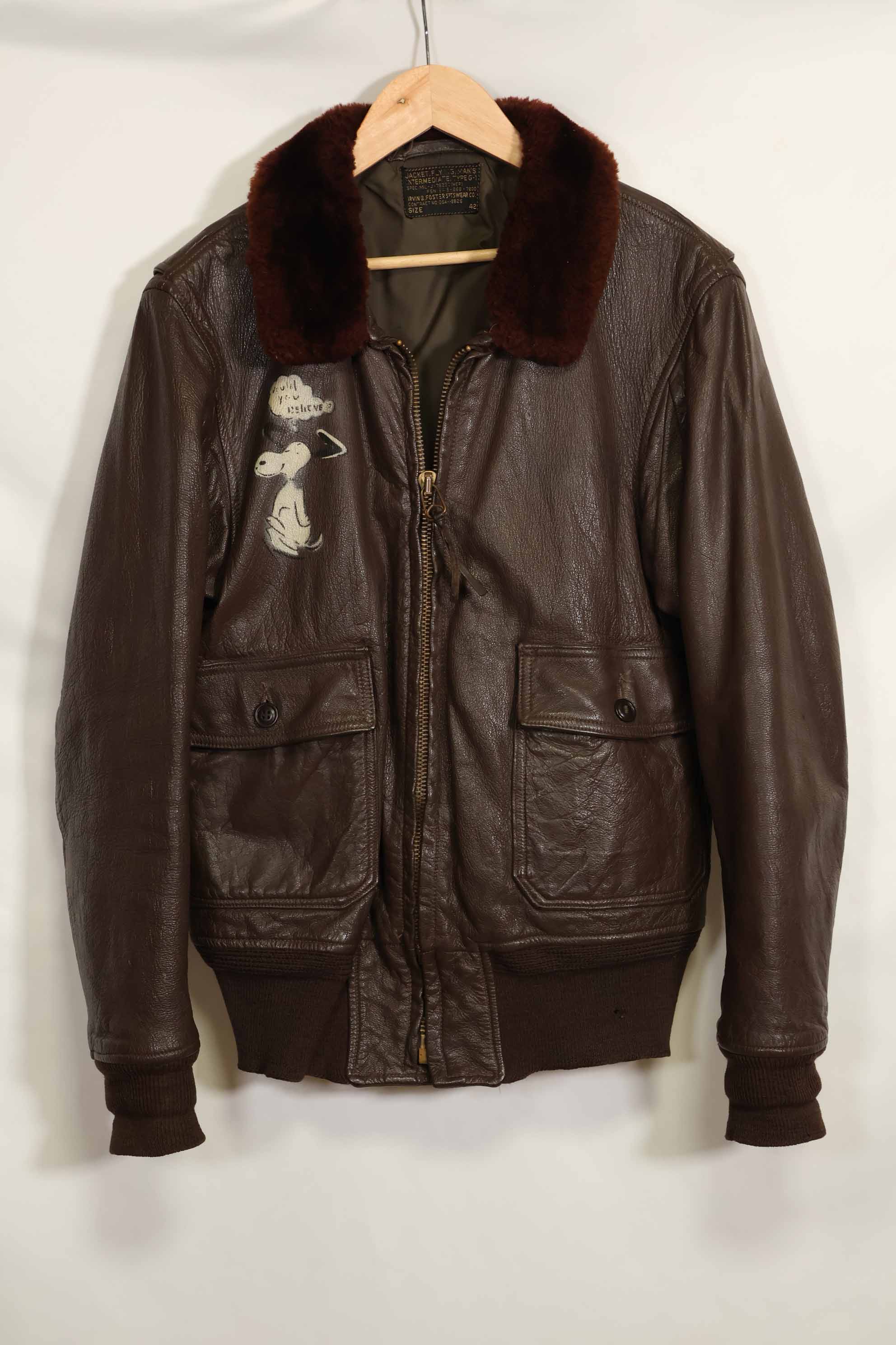 1960's U.S. Navy G-1 Flight Jacket Size 42 Snoopy Local Paint Used