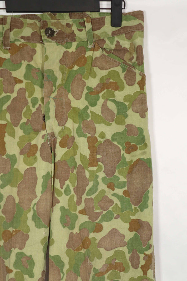 実物生地　フロッグスキン迷彩　パンツ　ダックハンター　中古品