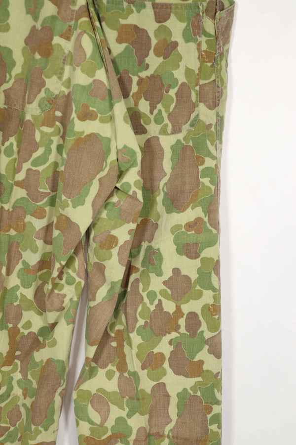 実物生地　フロッグスキン迷彩　パンツ　ダックハンター　中古品
