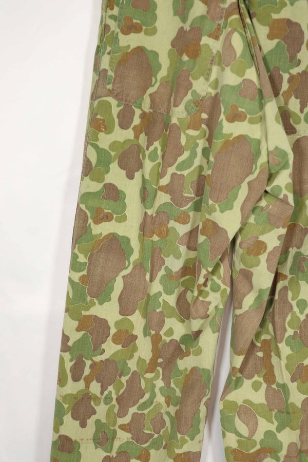 実物生地　フロッグスキン迷彩　パンツ　ダックハンター　中古品