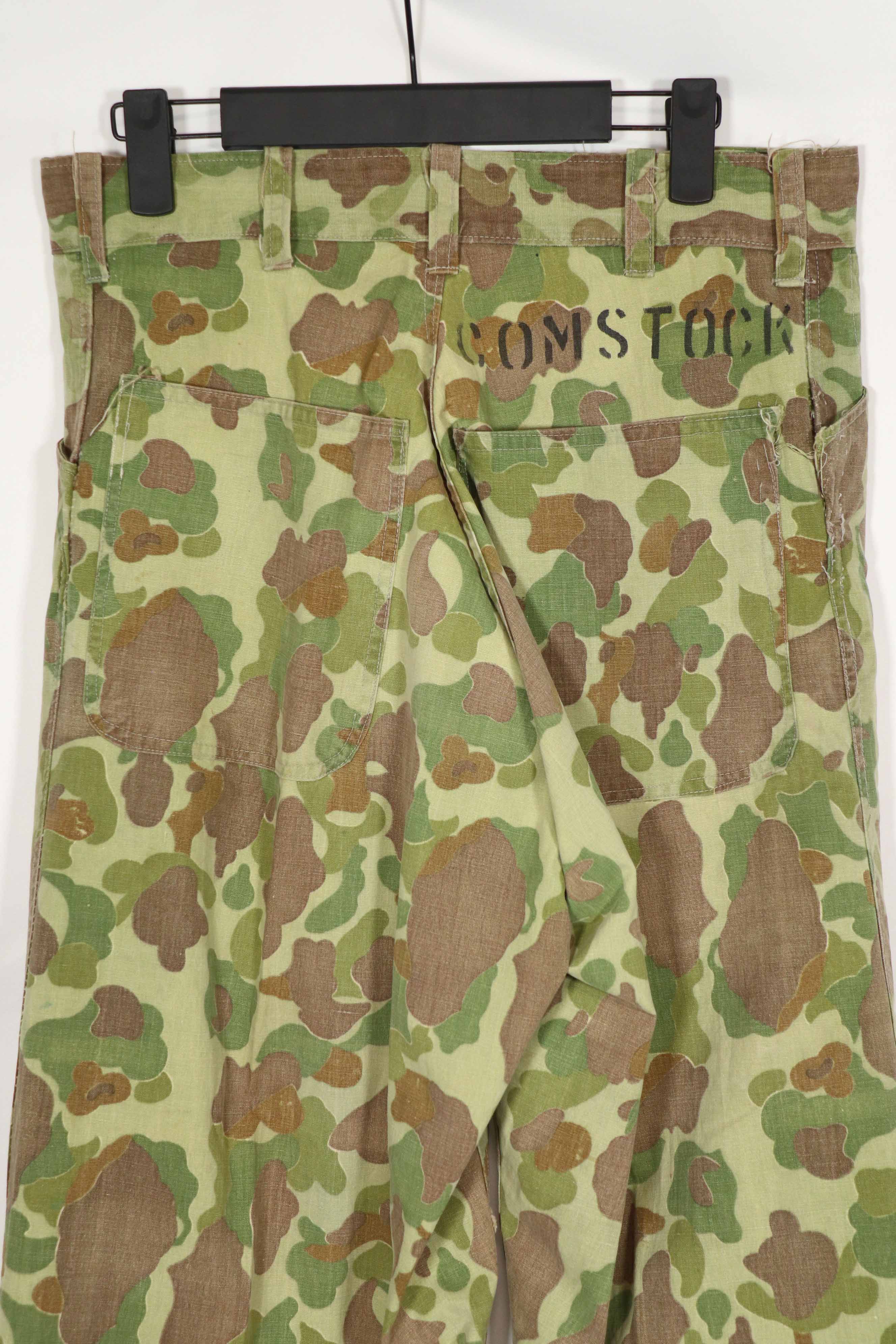 実物生地　フロッグスキン迷彩　パンツ　ダックハンター　中古品