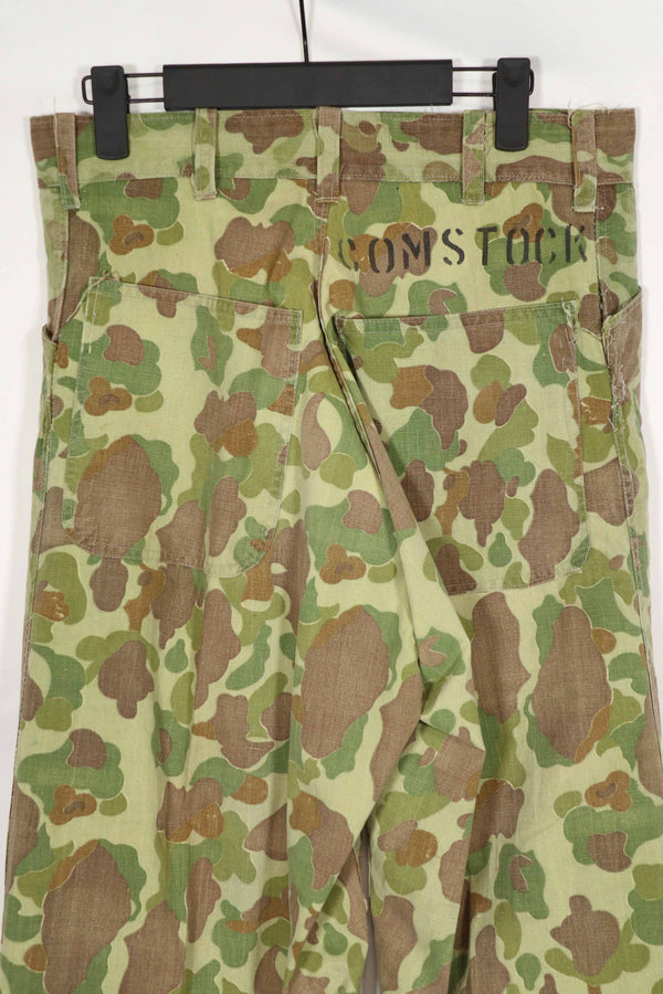 実物生地　フロッグスキン迷彩　パンツ　ダックハンター　中古品