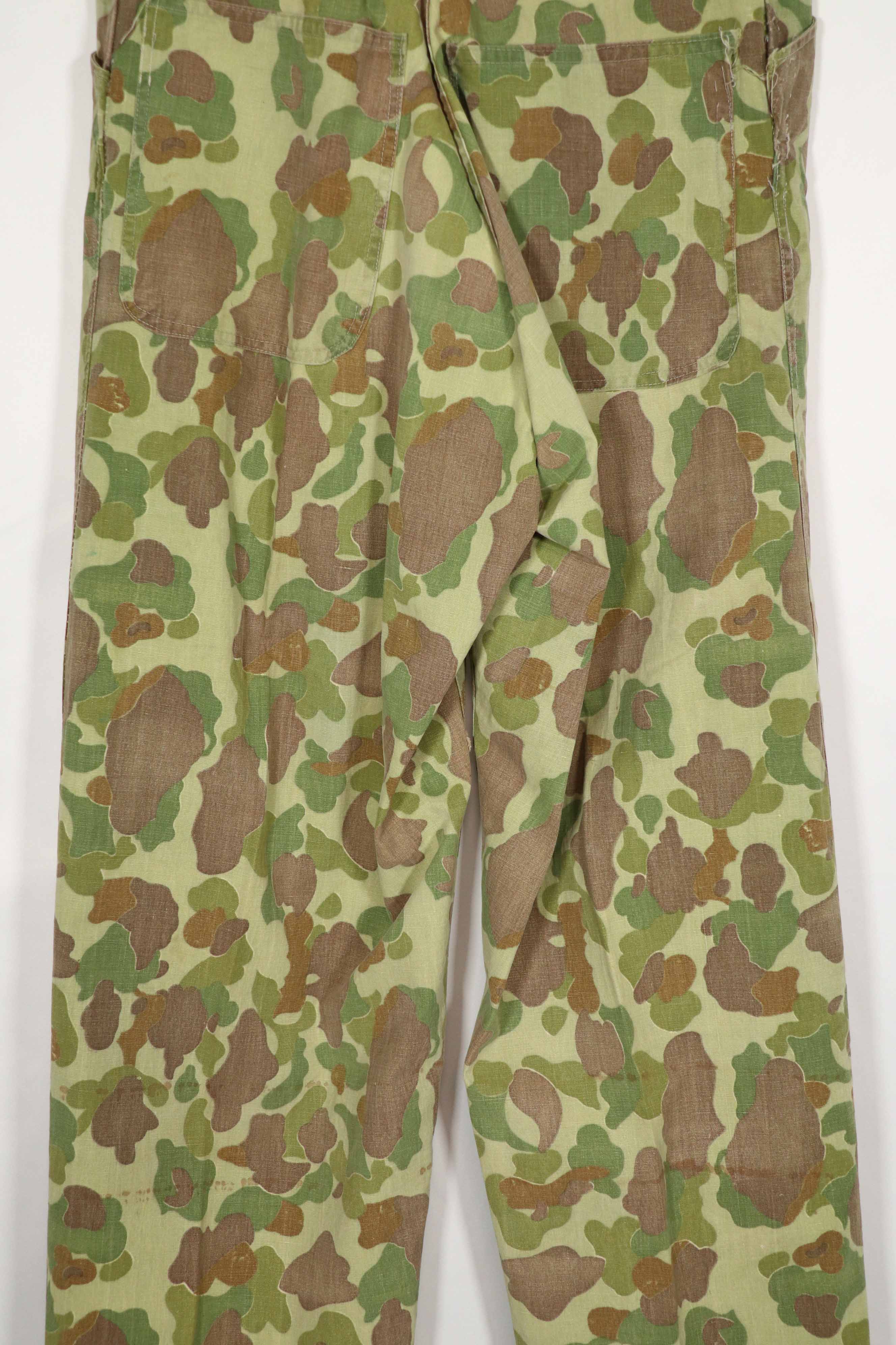 実物生地　フロッグスキン迷彩　パンツ　ダックハンター　中古品