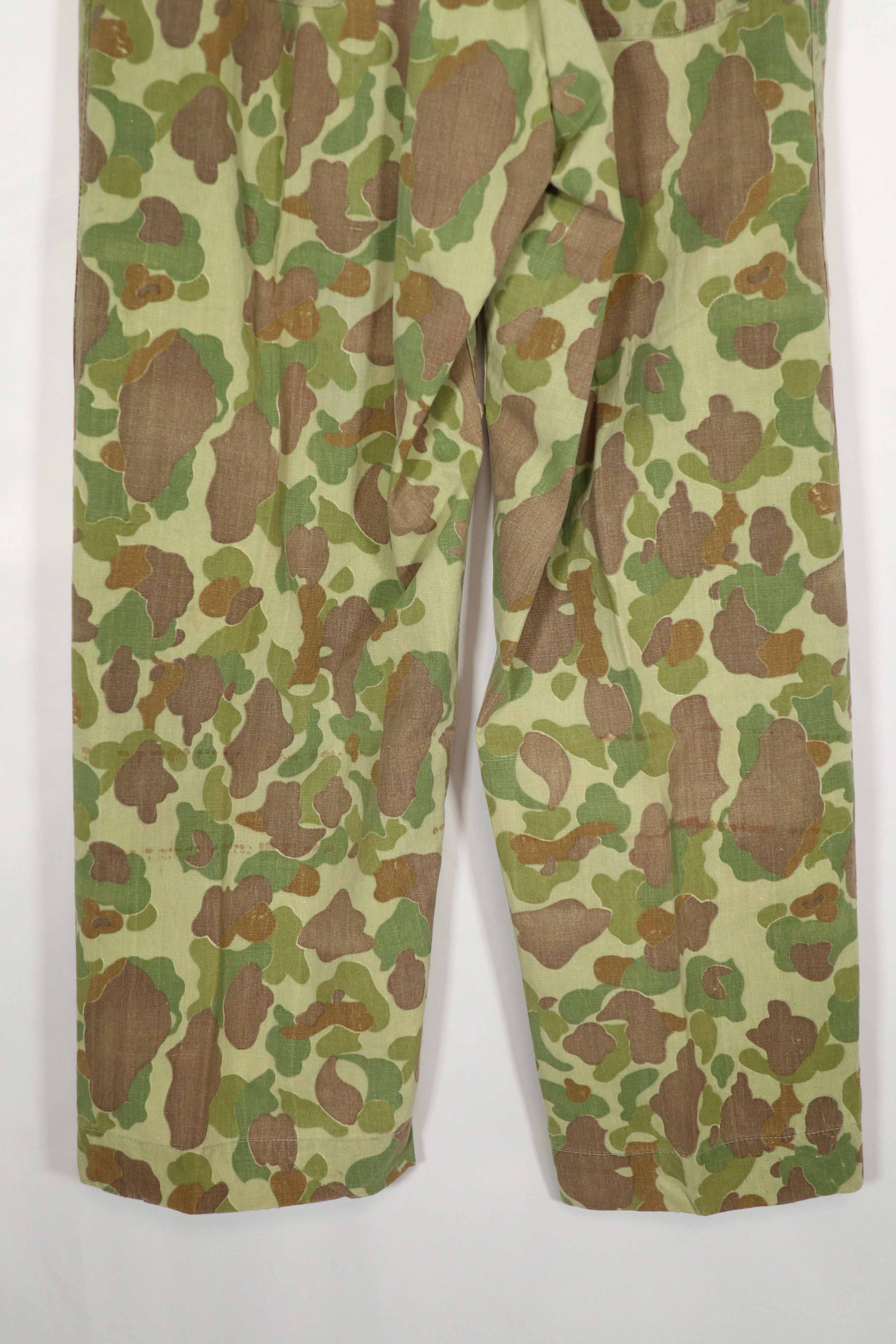 実物生地　フロッグスキン迷彩　パンツ　ダックハンター　中古品