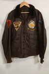 1960年代　アメリカ海軍　G-1　フライトジャケット　ラベル欠損　初付けパッチ付き　中古品