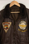 1960年代　アメリカ海軍　G-1　フライトジャケット　ラベル欠損　初付けパッチ付き　中古品