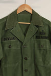 1960's Ex Green Beret Soldier Release OG-107 Utility Shirt with First Attachment Patch, Used, A
