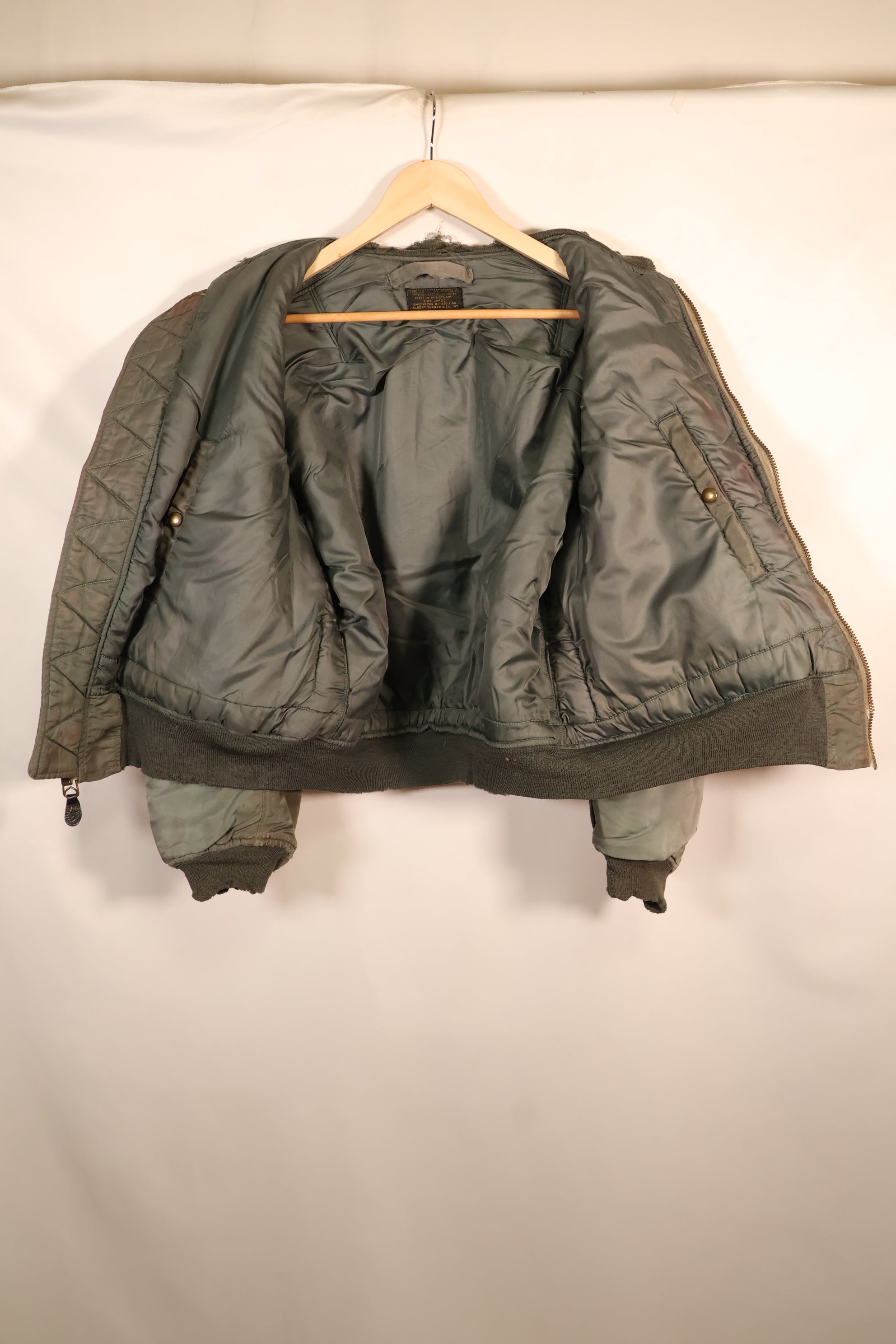 1958 Contract, LARGE, U.S. Air Force, MA-1 Flight Jacket, Shows Heavy Wear, Used