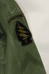 1960's Ex Green Beret Soldier Release OG-107 Utility Shirt with First Attachment Patch, Used, A