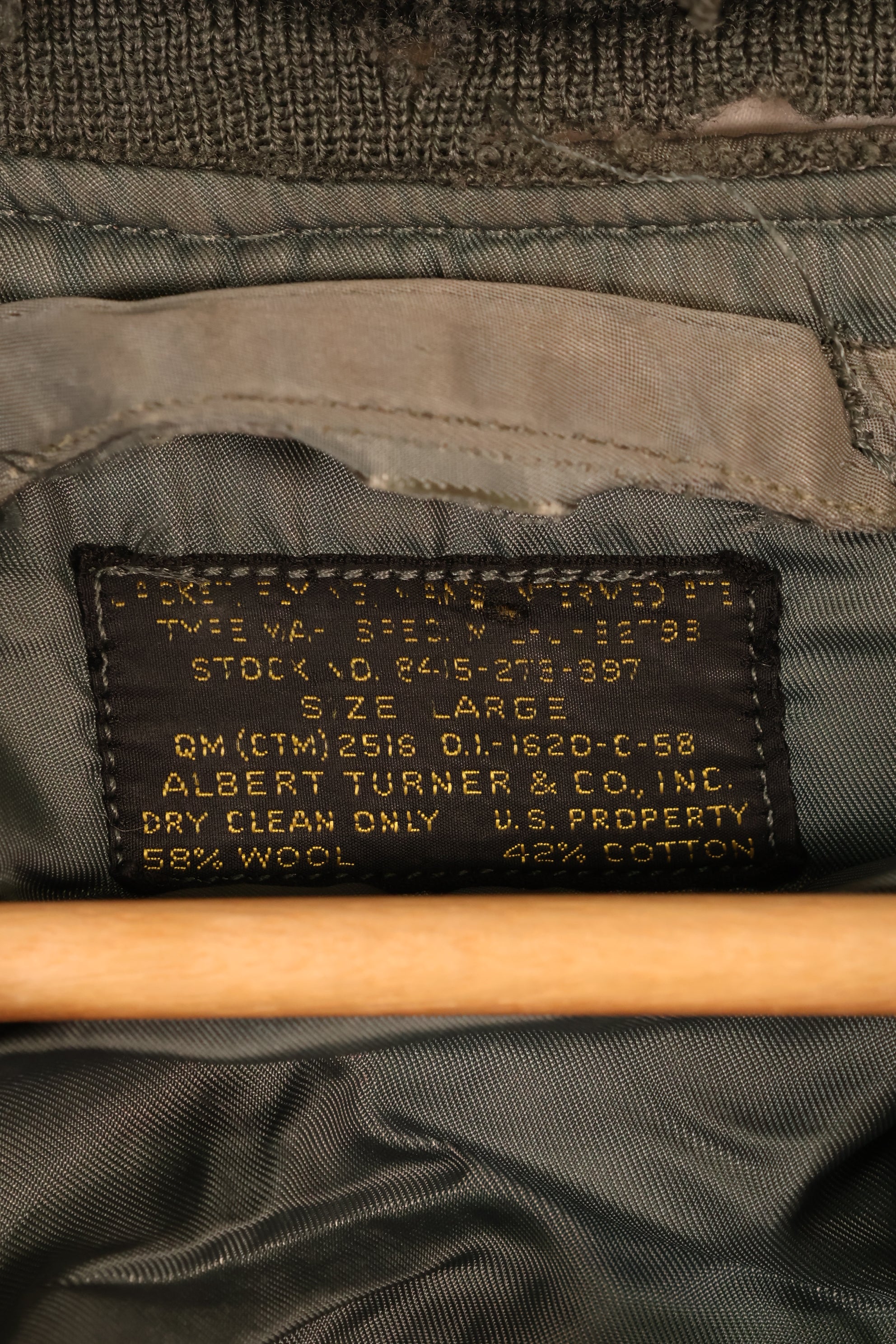 1958 Contract, LARGE, U.S. Air Force, MA-1 Flight Jacket, Shows Heavy Wear, Used