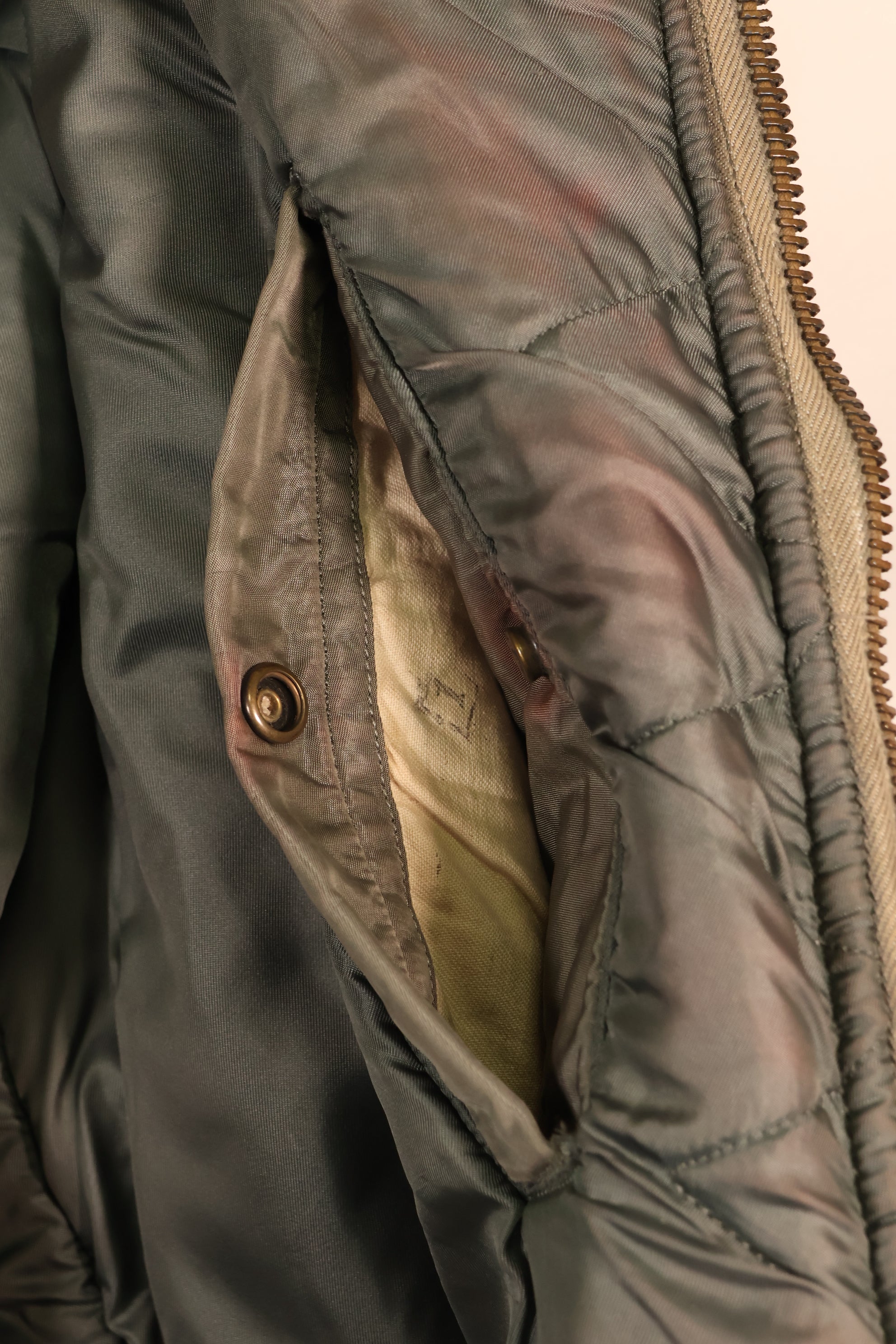 1958 Contract, LARGE, U.S. Air Force, MA-1 Flight Jacket, Shows Heavy Wear, Used