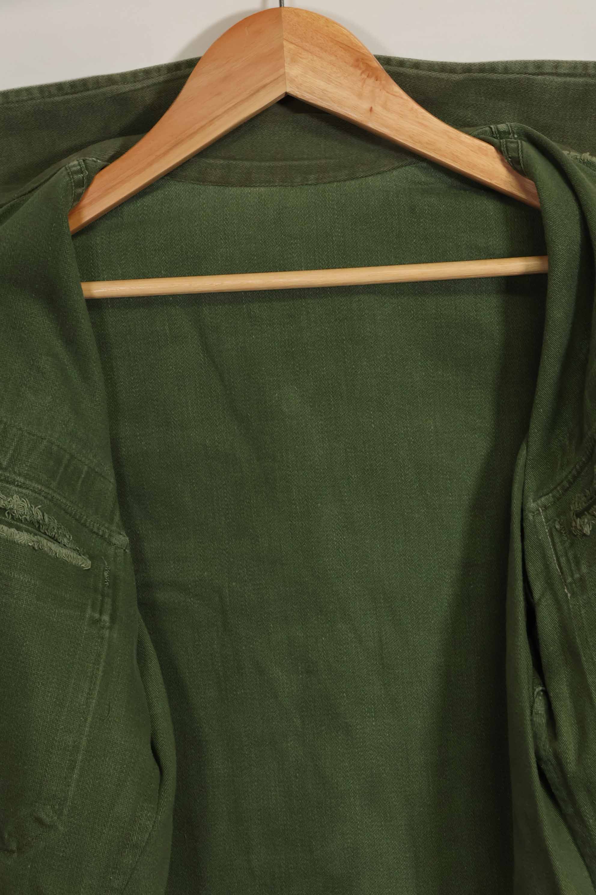 1960's Ex Green Beret Soldier Release OG-107 Utility Shirt with First Attachment Patch, Used, A