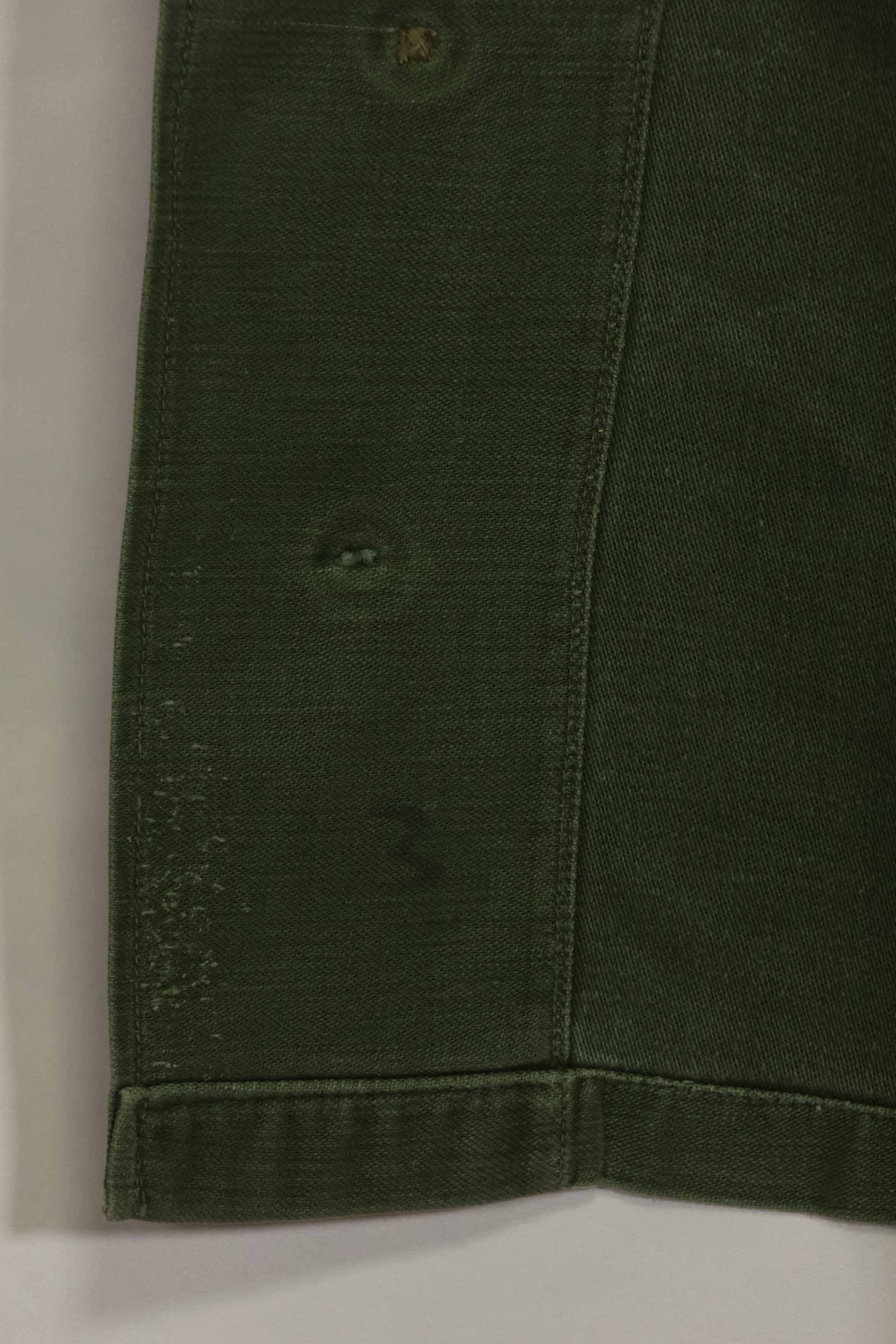1960's Ex Green Beret Soldier Release OG-107 Utility Shirt with First Attachment Patch, Used, A