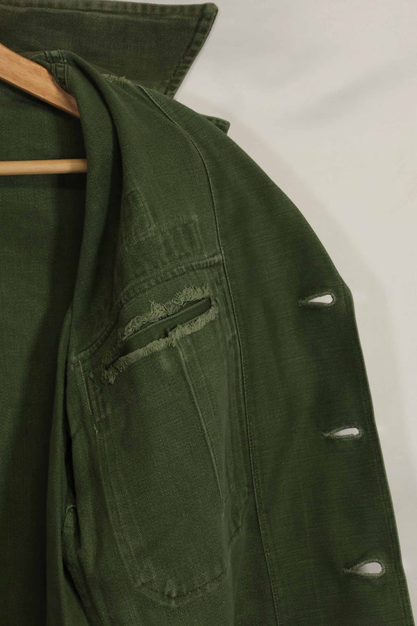 1960's Ex Green Beret Soldier Release OG-107 Utility Shirt with First Attachment Patch, Used, A