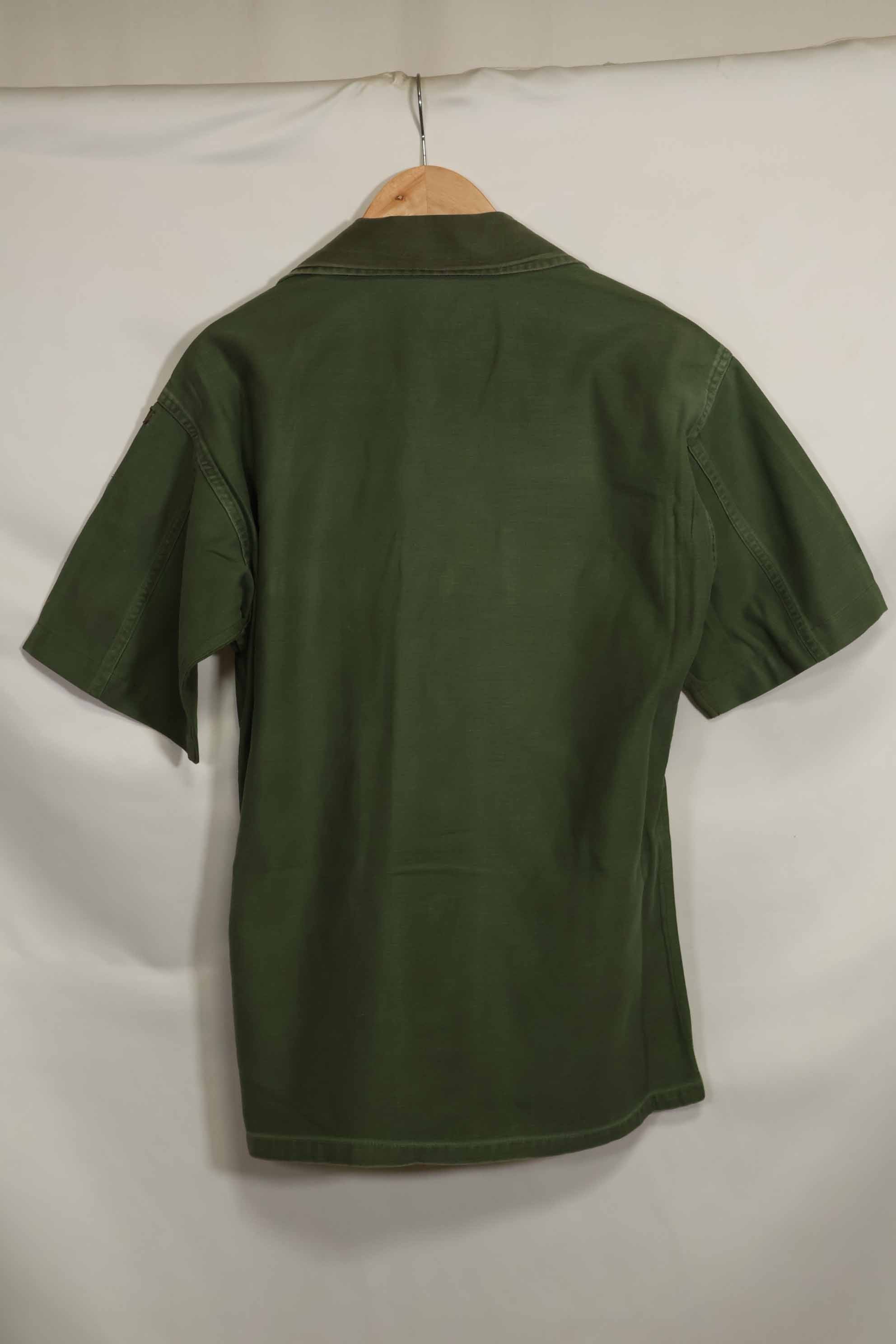 1960's Ex Green Beret Soldier Release OG-107 Utility Shirt with First Attachment Patch, Used, A