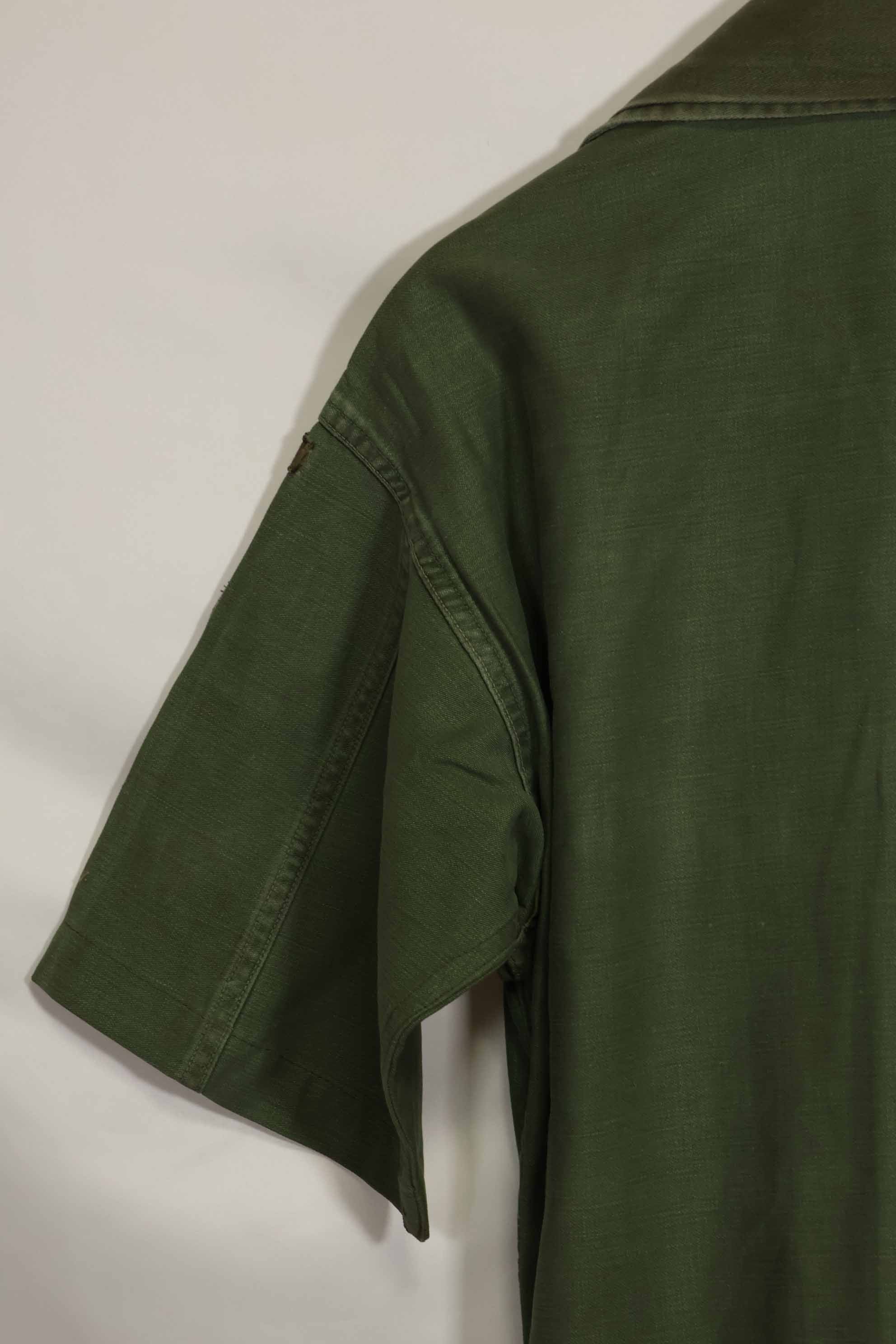 1960's Ex Green Beret Soldier Release OG-107 Utility Shirt with First Attachment Patch, Used, A