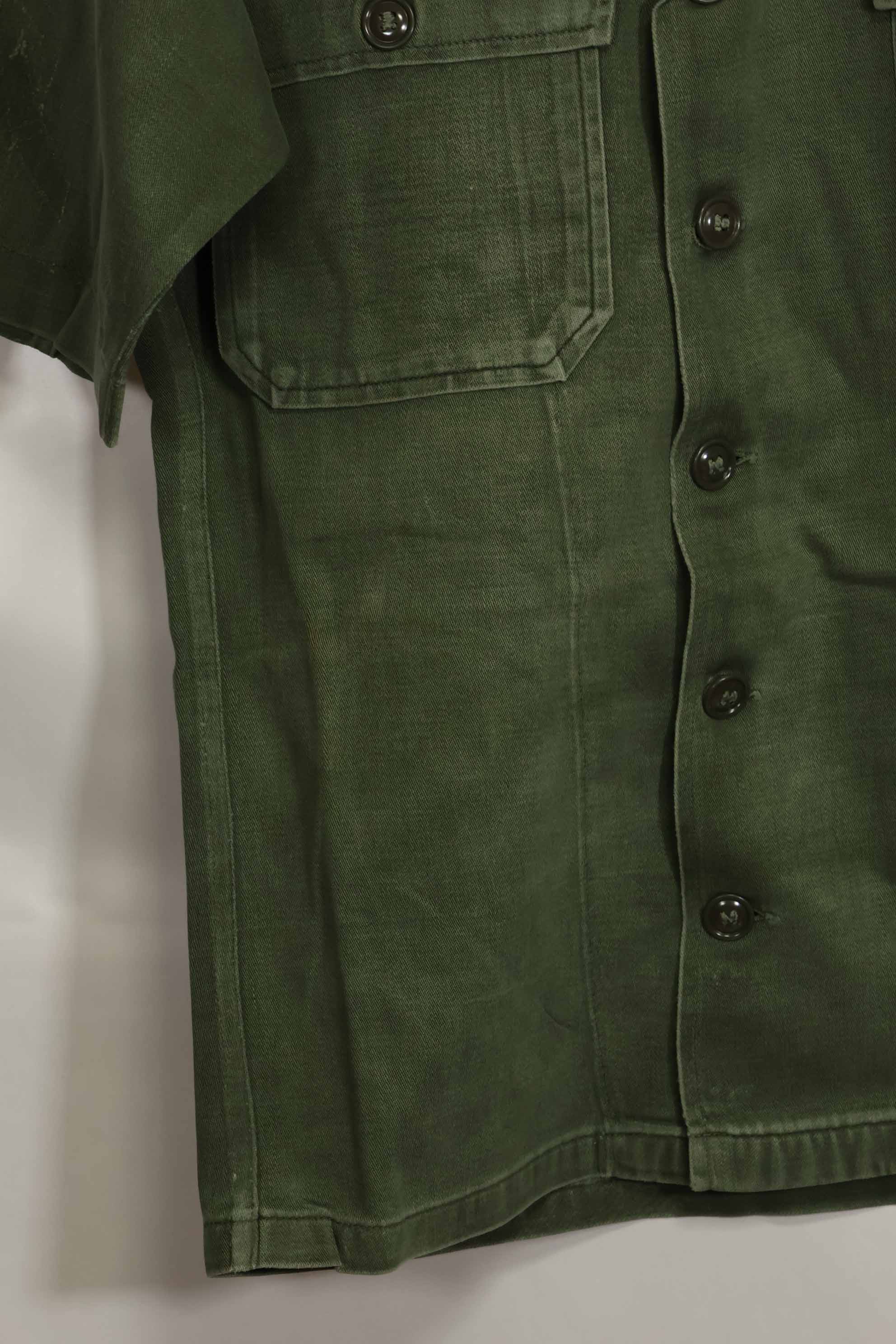 1960's Ex Green Beret Soldier Release OG-107 Utility Shirt with First Attachment Patch, Used, B