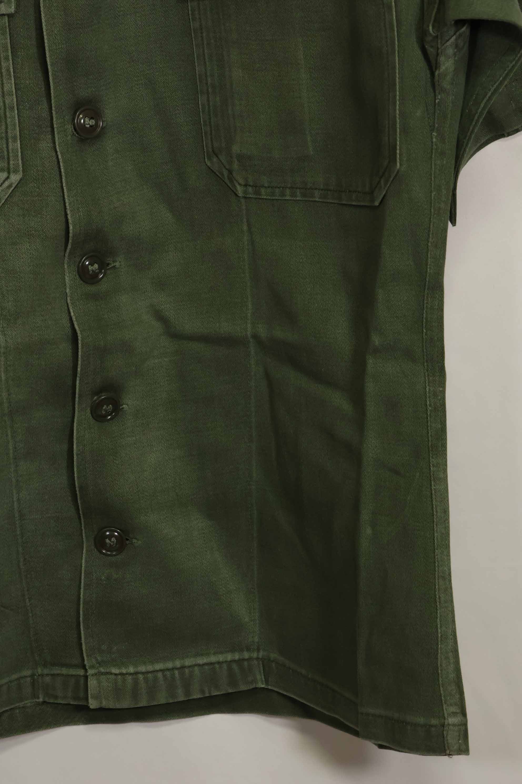 1960's Ex Green Beret Soldier Release OG-107 Utility Shirt with First Attachment Patch, Used, B