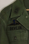 1960's Ex Green Beret Soldier Release OG-107 Utility Shirt with First Attachment Patch, Used, B