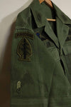 1960's Ex Green Beret Soldier Release OG-107 Utility Shirt with First Attachment Patch, Used, B