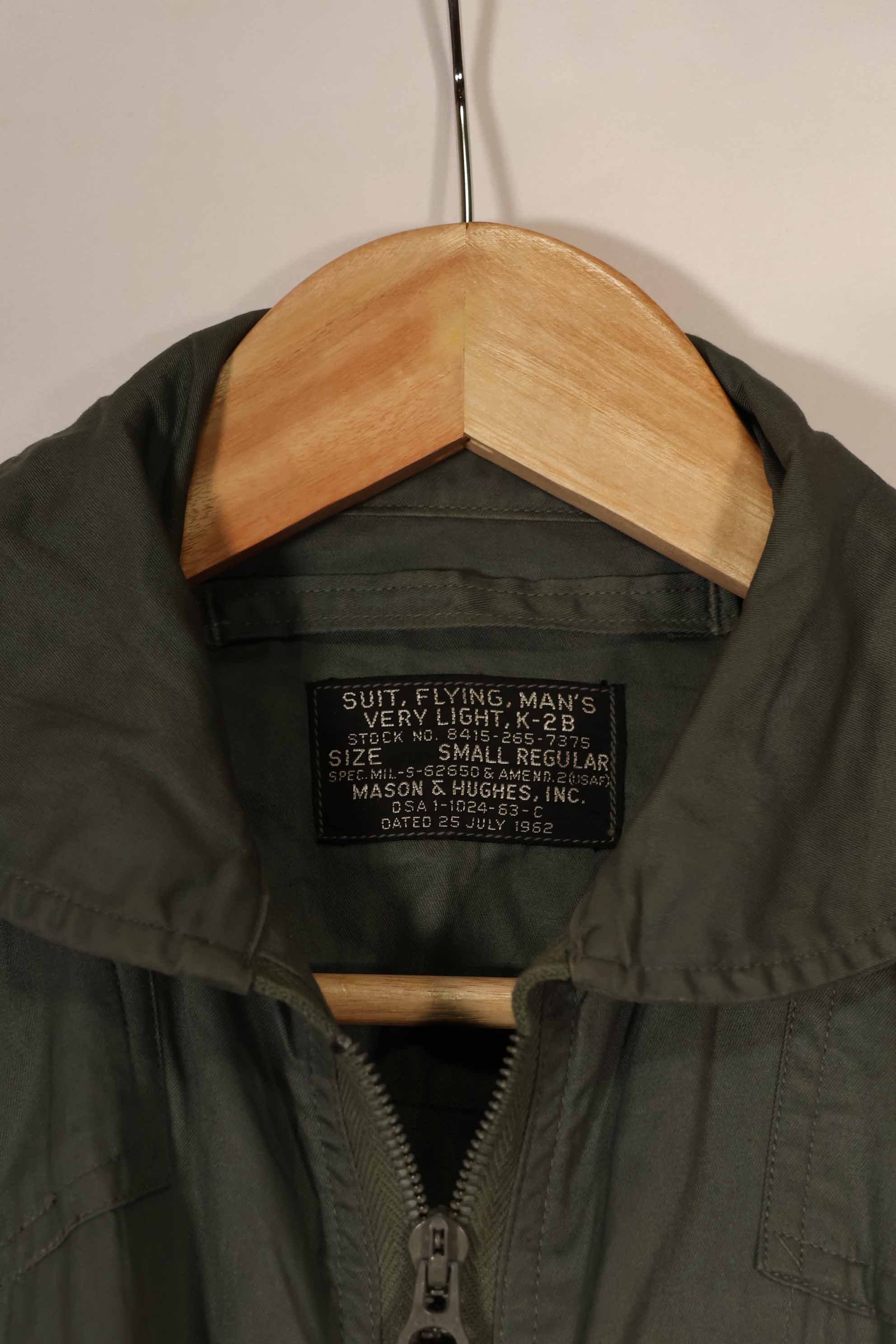 実物　1962年製　アメリカ空軍　USAF　TYPE K2-B 低高度用 フライトスーツ　中古品