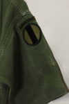 1960's Ex Green Beret Soldier Release OG-107 Utility Shirt with First Attachment Patch, Used, B