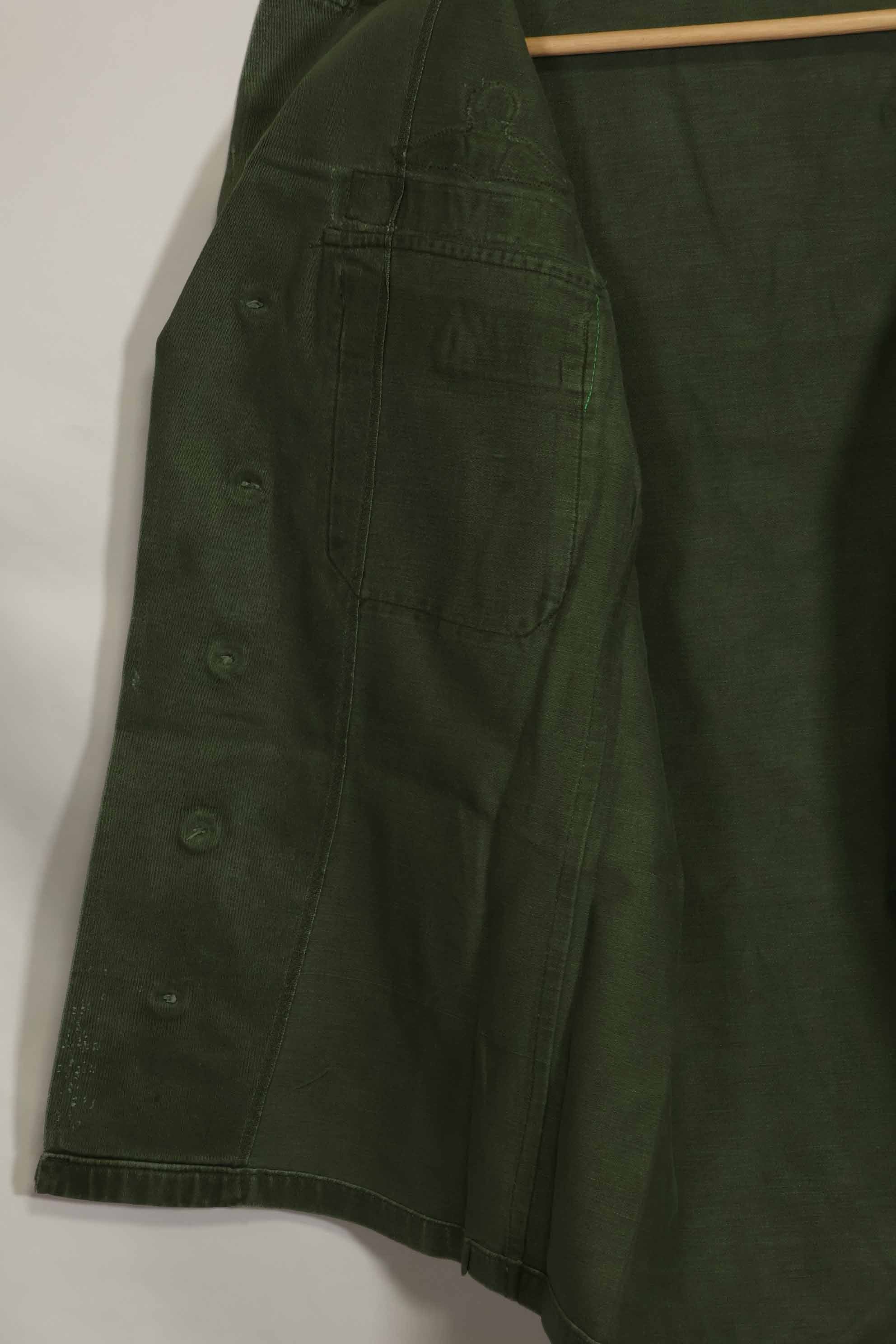 1960's Ex Green Beret Soldier Release OG-107 Utility Shirt with First Attachment Patch, Used, B