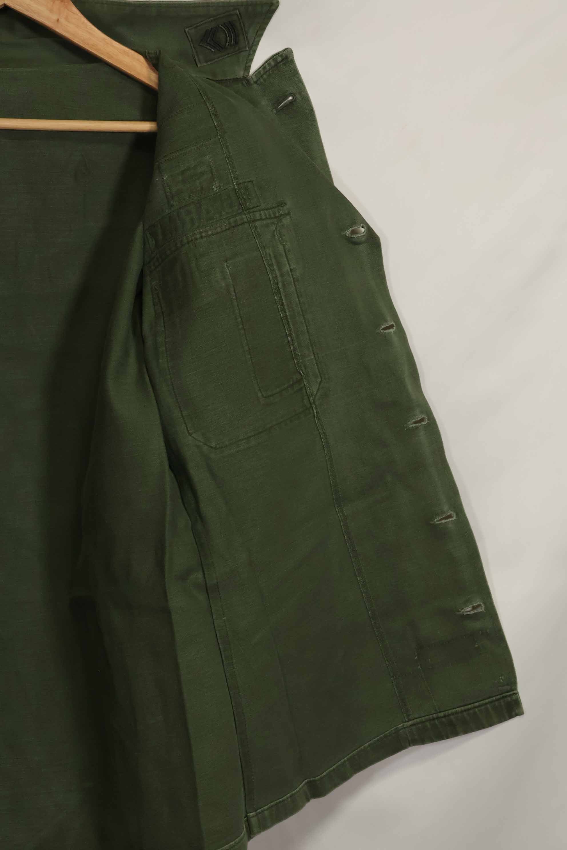 1960's Ex Green Beret Soldier Release OG-107 Utility Shirt with First Attachment Patch, Used, B