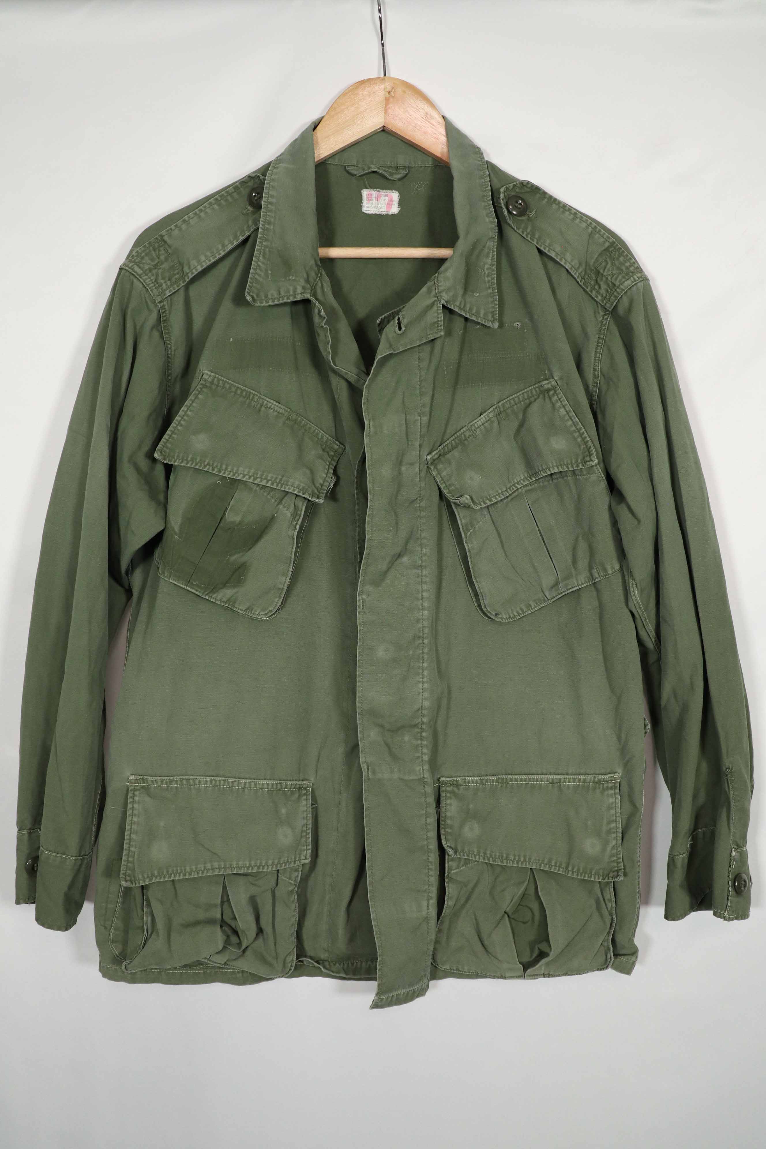 Real 2nd Model Jungle Fatigue Jacket, stains, patch marks, L-R size, used, A