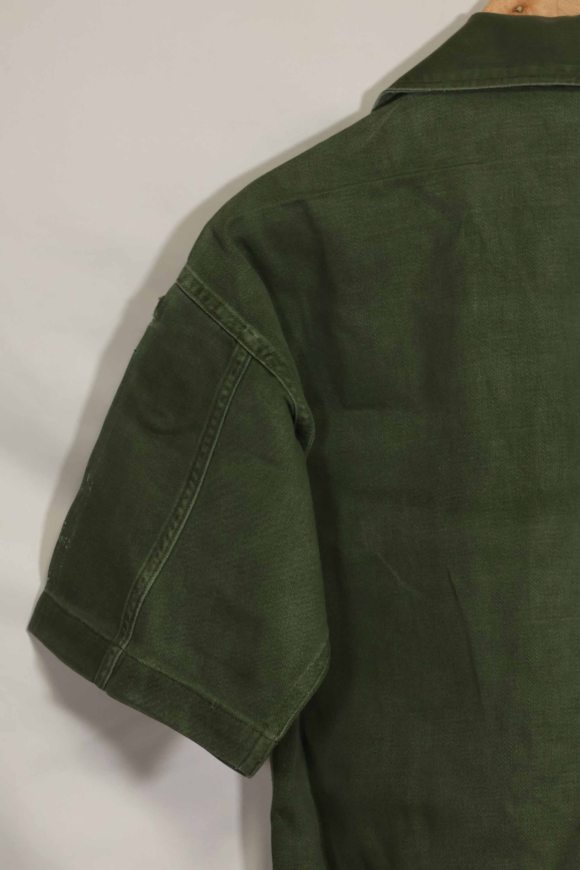 1960's Ex Green Beret Soldier Release OG-107 Utility Shirt with First Attachment Patch, Used, B