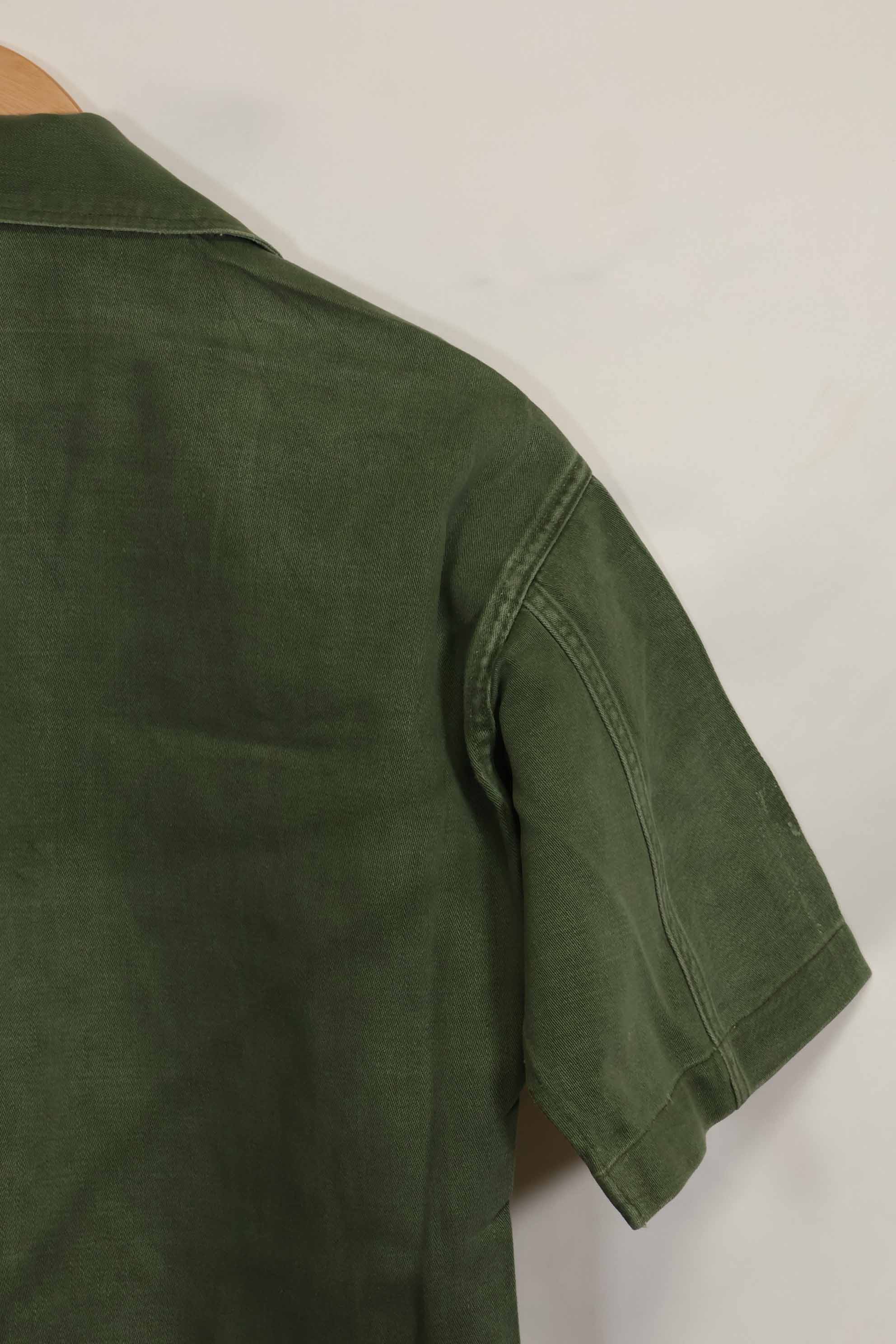 1960's Ex Green Beret Soldier Release OG-107 Utility Shirt with First Attachment Patch, Used, B