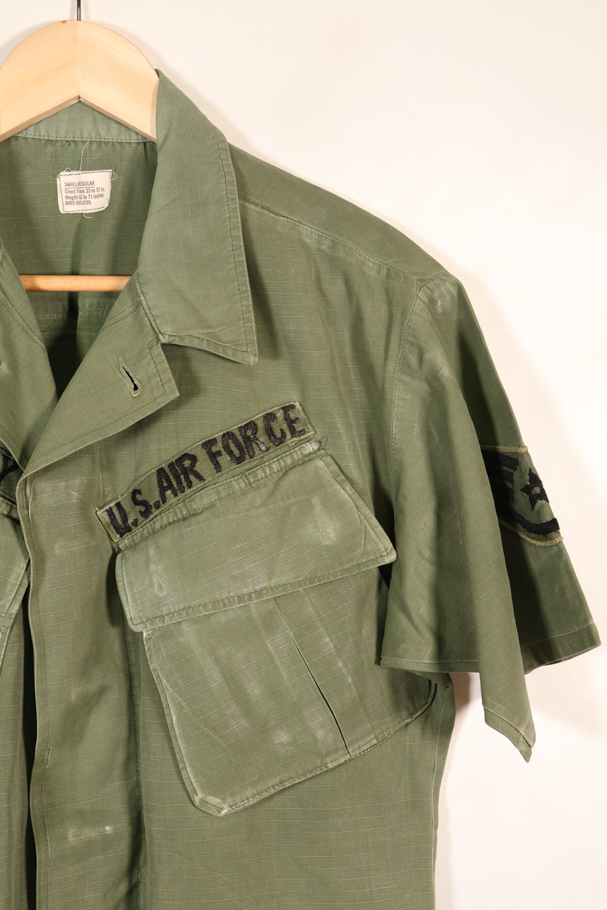 สัญญาปี 1968, S-R, USAF, แจ็กเก็ตสนามแบบป่า รุ่นที่ 4, แขนสั้น, ปรับแต่งตามสั่ง, มือสอง