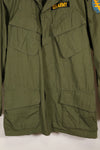 1967 Contract M-R 3rd Model Jungle Fatigue Jacket with patches, good condition, used.