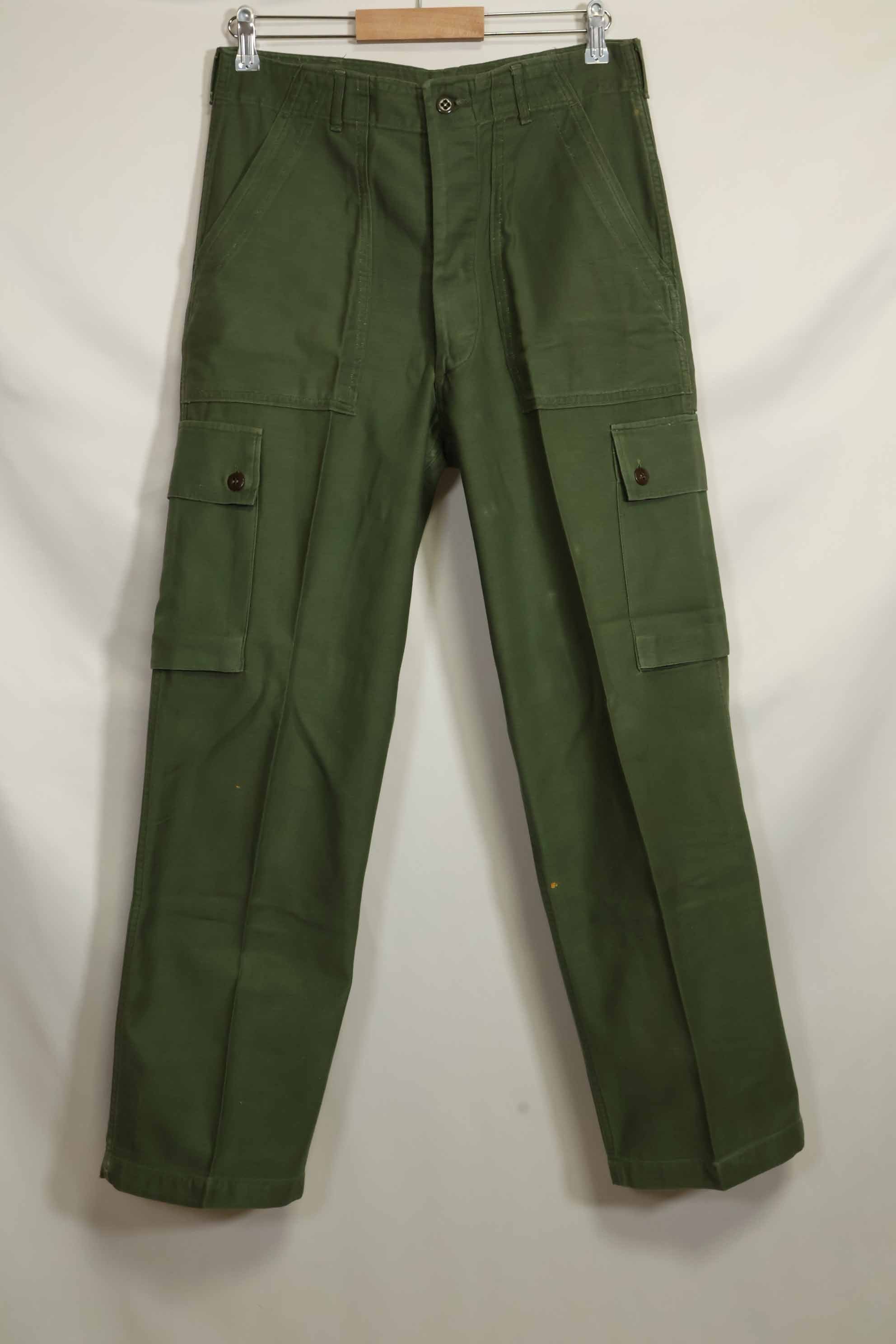 1960s lot OG-107 baker pants, cargo pocket modification, ex-special forces personnel, used, A