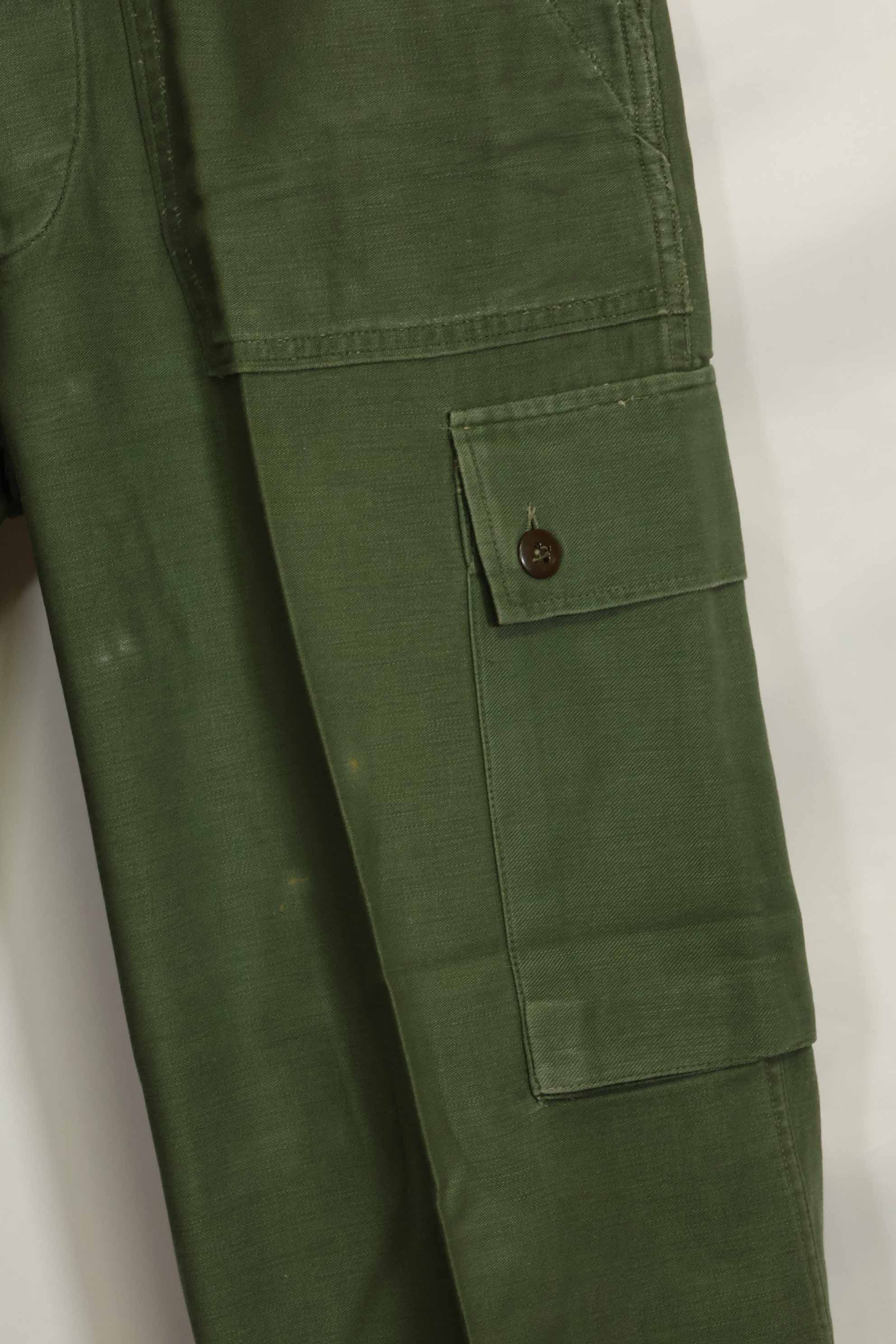 1960s lot OG-107 baker pants, cargo pocket modification, ex-special forces personnel, used, A