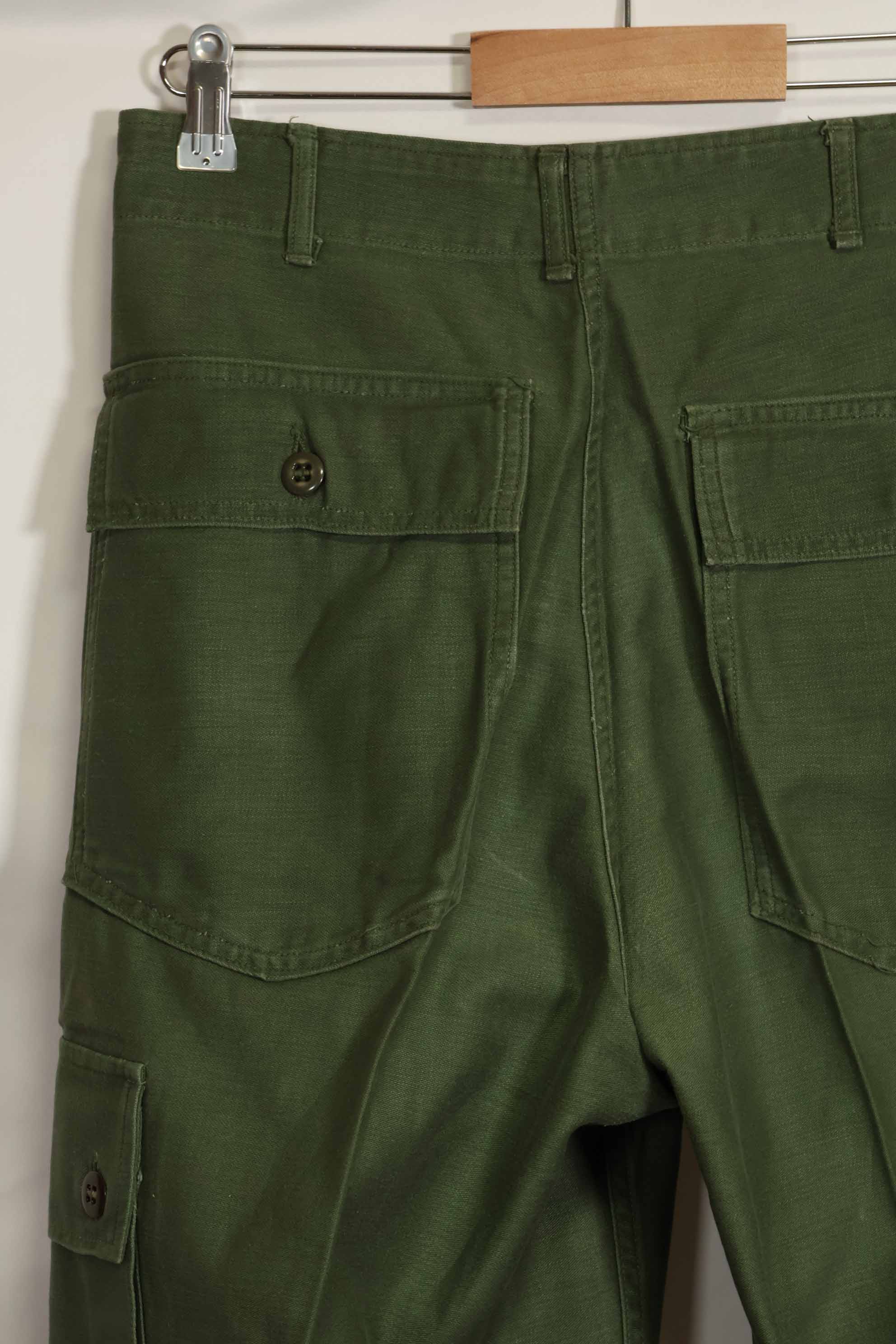 1960s lot OG-107 baker pants, cargo pocket modification, ex-special forces personnel, used, A
