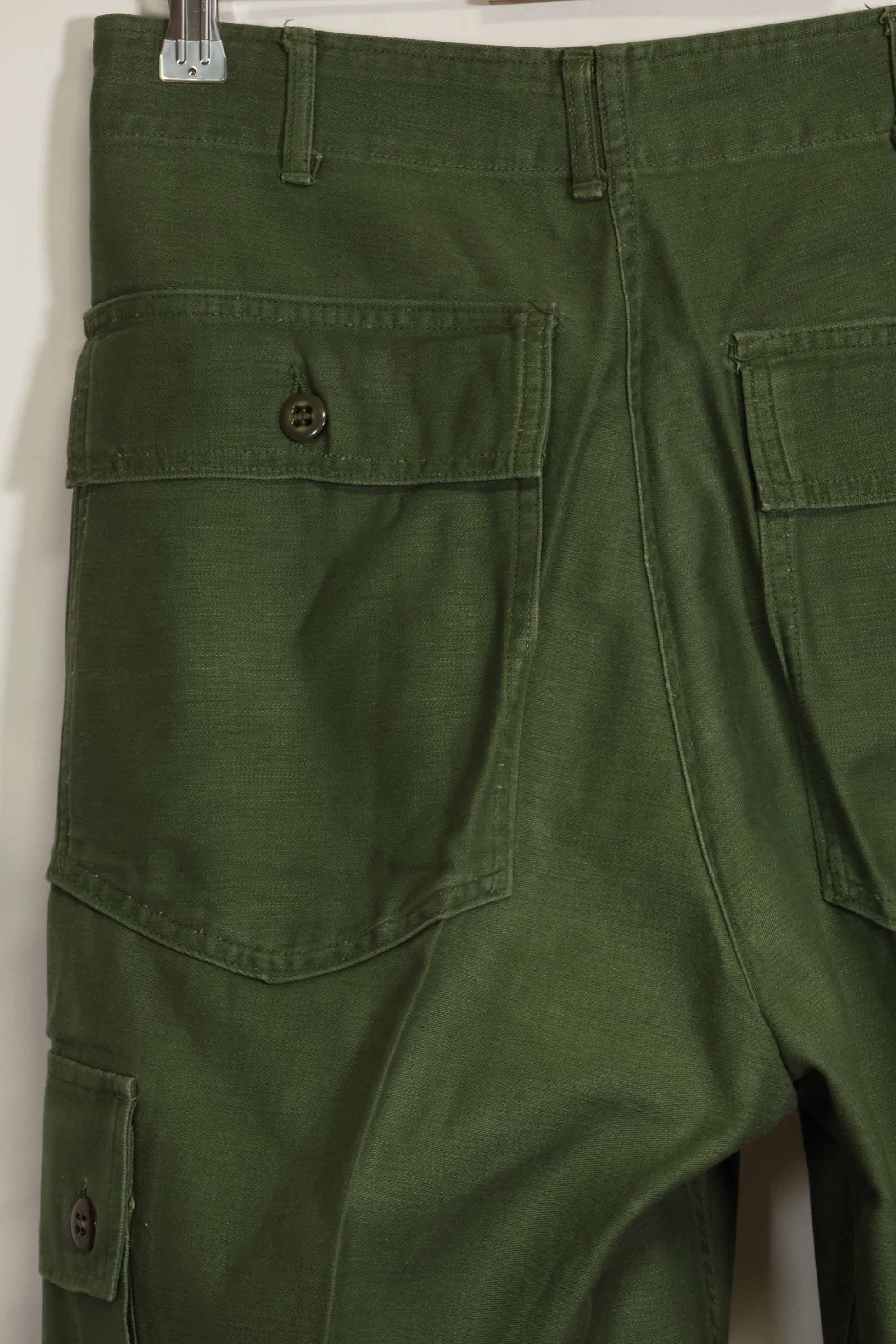 1960s lot OG-107 baker pants, cargo pocket modification, ex-special forces personnel, used, A