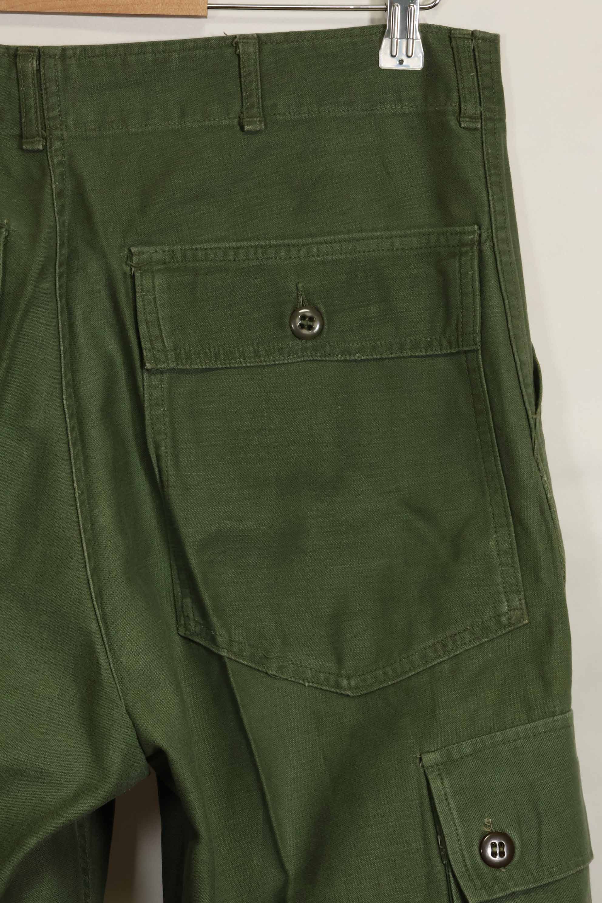 1960s lot OG-107 baker pants, cargo pocket modification, ex-special forces personnel, used, A