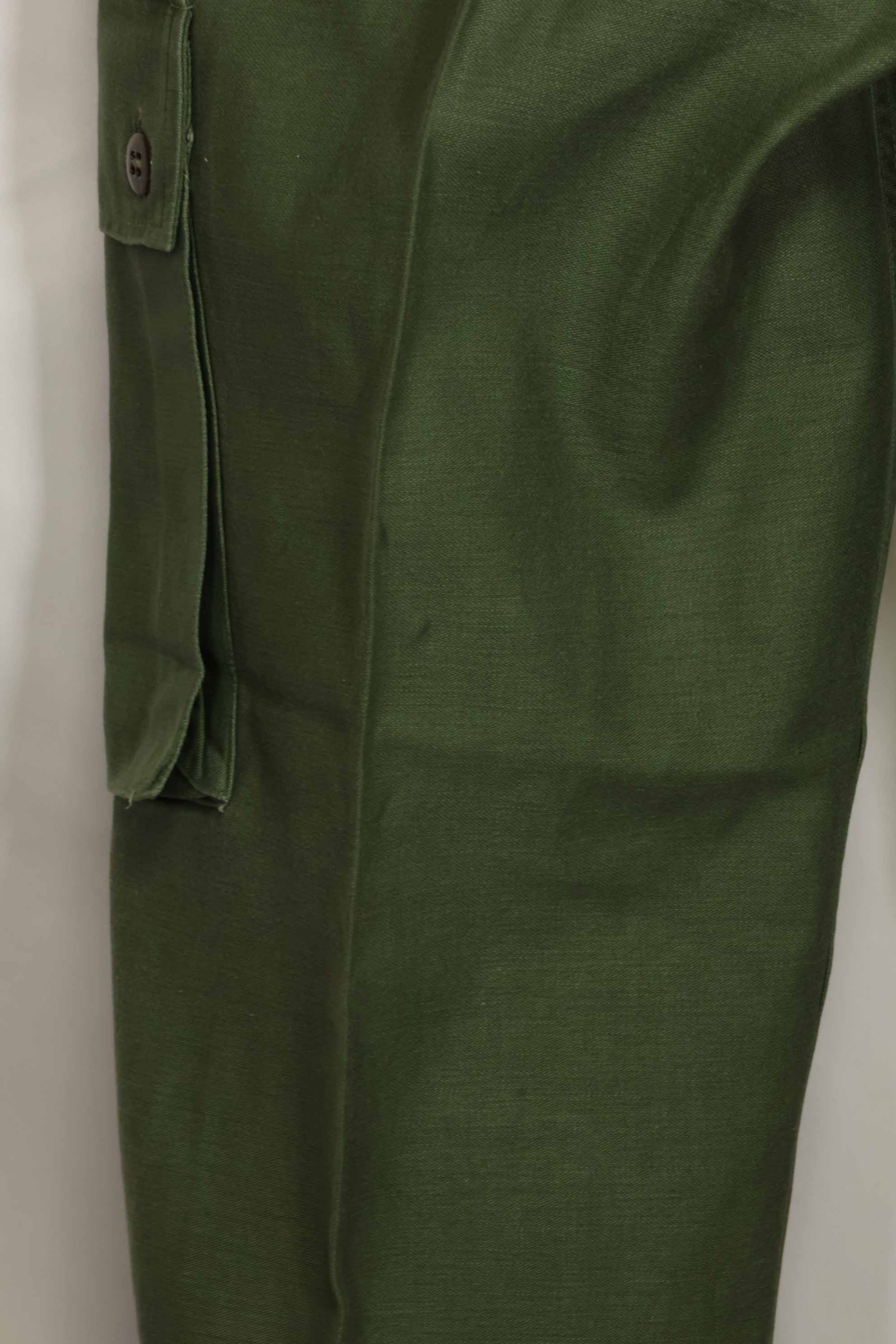 1960s lot OG-107 baker pants, cargo pocket modification, ex-special forces personnel, used, A